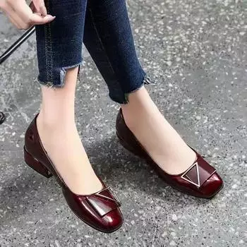 Cresfimix Zapatos Mujer женские модные черные туфли без застежек на круглом носке с квадратным каблуком женские винно-красные удобные летние туфли-лодочки A9345 35