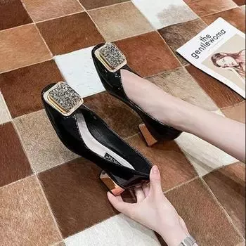 Cresfimix Zapatos Mujer женские модные милые черные туфли-лодочки с круглым носком и квадратным каблуком женские повседневные туфли для уличных вечеринок и ночных клубов A9365 35