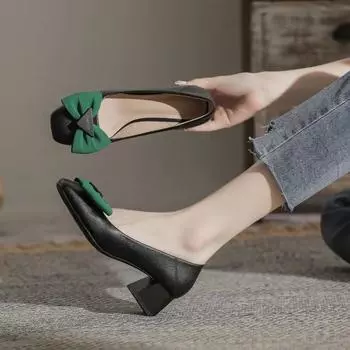 Cresfimix женская мода милые офисные небесно-голубые туфли на высоком каблуке женские туфли-лодочки из искусственной кожи на квадратном каблуке черные sapatilha feminina a5994 35