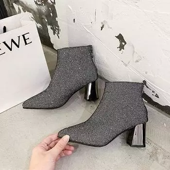 Cresfimix Женская мода Милые высококачественные серые удобные осенне-зимние сапоги до колена, стильные черные сапоги на каблуке для вечеринок A718 35