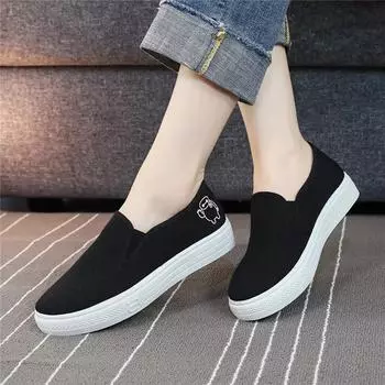 Cresfimix Женская мода Высокое качество Увеличенный рост Нескользящие Весенние парусиновые туфли без застежек Женские повседневные милые летние мокасины A935 35