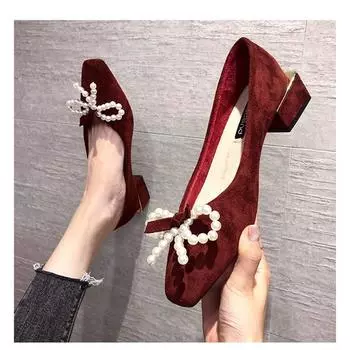 Cresfimix женские классические туфли высокого качества с круглым носком черного цвета с бантом на квадратном каблуке, стильные женские туфли для офиса и вечеринок A9258 35