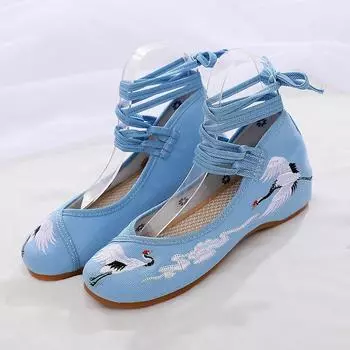 Cresfimix женские классические высококачественные холщовые танцевальные туфли с китайской вышивкой, модные милые балетные туфли с цветочным узором, zapato a6184y 34