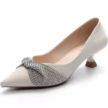Cresfimix женские милые блестящие бежевые туфли-шпильки с кристаллами, модные милые черные офисные туфли для леди на каблуке, Sapatos Femininas A438 35
