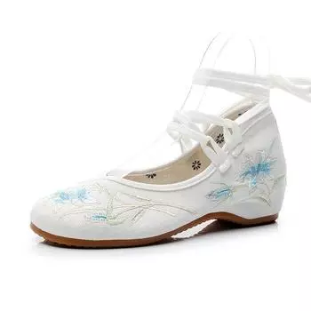 Cresfimix женские милые легкие нескользящие танцевальные туфли женские китайские традиционные балетки с вышивкой zapatos mujer a6184e 34