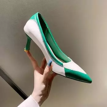 Cresfimix женские милые разноцветные высококачественные туфли из искусственной кожи на шпильках женские модные черные офисные туфли Zapatos De Mujer A301 34