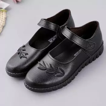 Cresfimix женские модные черные туфли с круглым носком на липучках, легкие весенние туфли женские кожаные танцевальные туфли Sapatos Femininas A9688 35