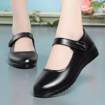 Cresfimix женские модные туфли из черной лакированной кожи с круглым носком и пряжкой на ремешке, нескользящие туфли на каблуке для студентов, сексуальная обувь для школы ba394 35