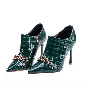 Cresfimix женские модные высококачественные остроносые ботильоны на очень высоком каблуке 9 см, повседневные зеленые удобные ботильоны для вечеринок A9609 34