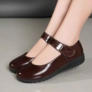 Cresfimix женские модные высококачественные туфли из мягкой искусственной кожи с пряжкой на танкетке, женские туфли для офиса, винно-красные, A9665 35