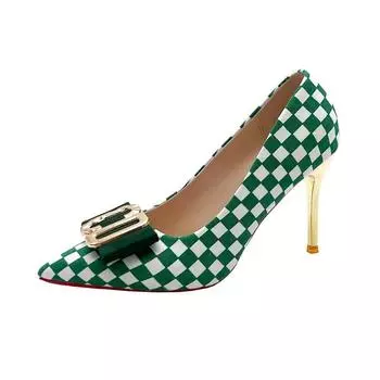 Cresfimix женские модные зеленые клетчатые высококачественные весенние туфли на шпильках Zapatos De Mujer женские черные летние туфли A1031 34