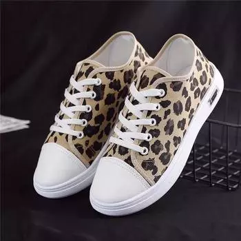 Cresfimix Женские повседневные легкие леопардовые весенние парусиновые туфли Женская мода Студенческая школьная удобная обувь Sapatos Femininas A919 35