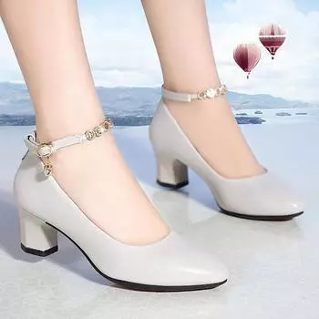 Cresfimix женские прохладные бежевые туфли с острым носком из лакированной кожи с пряжкой на высоком каблуке женские повседневные черные удобные офисные туфли-лодочки A1433 35