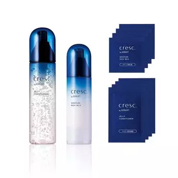 Cresque by Astalift 2-шаговый набор желе-кондиционер увлажняющее насыщенное молочко для чувствительной кожи уход за сухой кожей 120 мл эмульсия 55 г мес. (Подарок включен) &