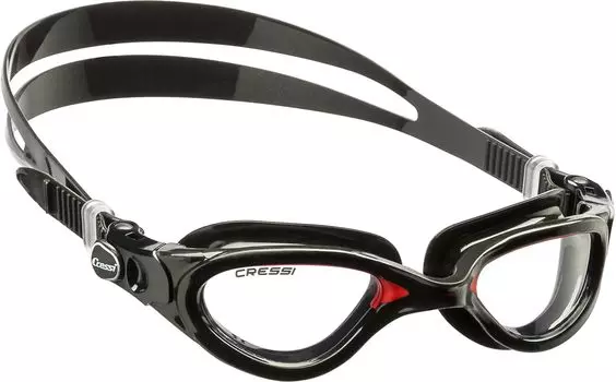 CRESSI Swimming Goggles Unisex For Open Water UV Treatment Red DE202391 [FLASH] Protection/Scratch Prevention/Shatterproof Black/Black & [Genuine
