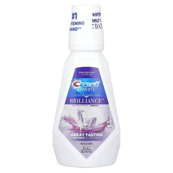 Crest, 3D White, Brilliance Whitening Mouthwash, Alcohol-Free, Clean Mint, 16.9 fl oz (500 ml)