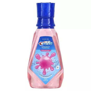 Crest, Детский ополаскиватель для полости рта с фтором против кариеса, Bubblegum Lush, 16,9 жидких унций (500 мл)