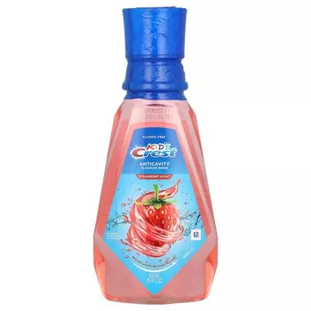 Crest, Детский ополаскиватель для полости рта с фтором против кариеса, без спирта, со вкусом клубники, 16,9 жидких унций (500 мл)