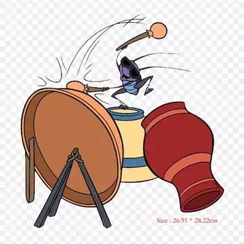 Cri Kee Drum The Walt Company, термопереносная печать, виниловые нашивки, наклейки для одежды, аппликации «сделай сам», моющиеся нашивки