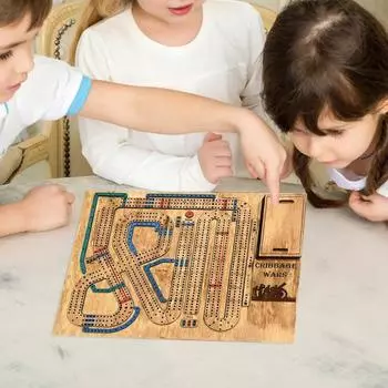 Cribbage Wars Настольная игра для детей, взрослых, семейная вечеринка, многопользовательская, интерактивная, деревянная, портативная, непрерывная, настольная игра Cribbage, вечерние принадлежности, реквизит 25*30cm A