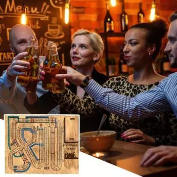 Cribbage Wars Настольная игра для детей, взрослых, семейная вечеринка, многопользовательская, интерактивная, деревянная, портативная, непрерывная, настольная игра Cribbage, вечерние принадлежности, реквизит 25*30cm A