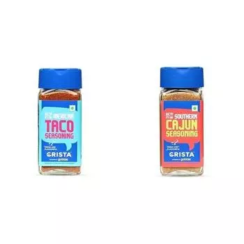 CRISTA International Multipurpose Combo - 10 | Taco Seasoning X 1, 45 gms & Cajun Seasoning X 1, 50 gms | No Added Colours, Fillers | Pack of 2