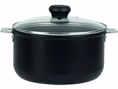 CRISTEL Black Line Deep Pot 20cm Gas IH Compatible with Glass Lid CWTEC20+CWOK20C чёрный