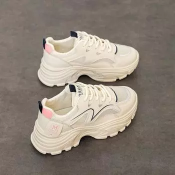 CRLAYDK 2024 Летние женские кроссовки на платформе с массивной подошвой Модные повседневные сетчатые дышащие кроссовки для бега Шоппинг Спорт Теннис 35