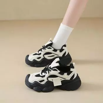 CRLAYDK 2024 New Sneakers for Women Fashion Platform Lace Up Casual Chunky Dad Shoes Non Slip Walking Shopping Tennis for Lady 35