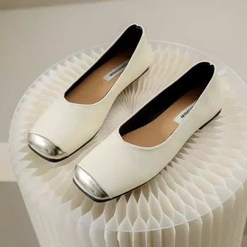 CRLAYDK 2024 New Summer Women Mary Jane Ballet Shoes Dressy Casual Office Flats Square Patchwork Toe Slip-On Party Loafers 35