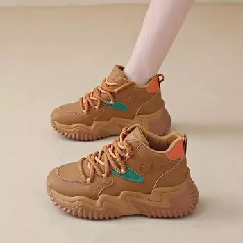 CRLAYDK 2024 Новые женские высокие кроссовки на платформе с массивным верхом, модная классическая обувь, удобные повседневные ботинки для ходьбы и тенниса 35