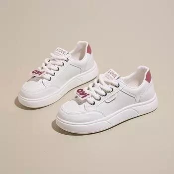 CRLAYDK 2024 New Women s Sneakers Skate Leather Non Slip Shoes Cute Walking Fashion Lace Up Tennis Sport Flats for Ladies 35