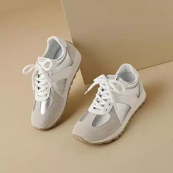 CRLAYDK 2024 Летние новые женские модные кроссовки для ходьбы Повседневные кожаные кроссовки на шнуровке Ретро теннисные спортивные кроссовки для женщин 36