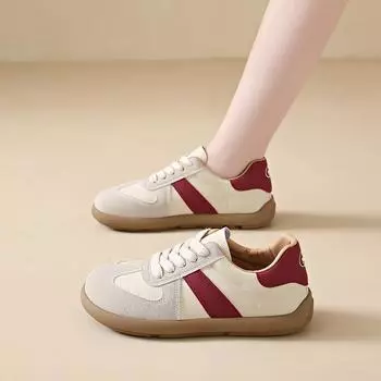 CRLAYDK Classic Women s Walking Flat Sneakers Lace Up Leather Comfortable Casual Non Slip Running Shoes Fashion Sport Tennis 37