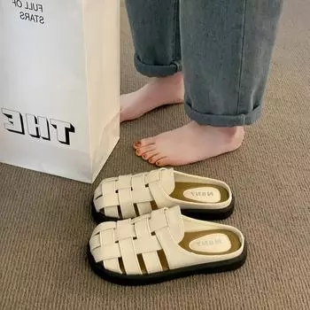 CRLAYDK Клоги для женщин Мюли Туфли Удобные нарядные сандалии с закрытым носком Летние повседневные тапочки для ходьбы Пляжные шлепанцы 35