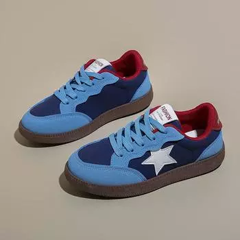 CRLAYDK Retro Women Fashion Sneakers Cute Lace Up Comfortable Skate Walking Shoes for Girls Casual Shopping Tennis Flats 35