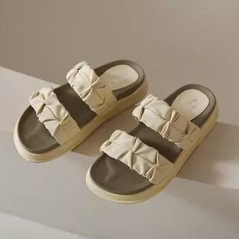 CRLAYDK Summer 2024 New Women s Sandals Strap Platform Open Toe Fold Slippers Casual Outdoor Walking Shoes for Travel Slides 35