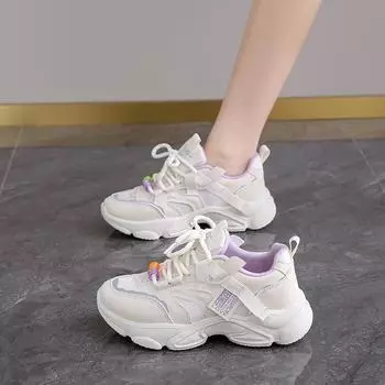 CRLAYDK Summer Women s Cute Chunky Sneakers Fashion Platform Mesh Height Increase Casual Walking Dad Shoes Sport Running Tennis 35