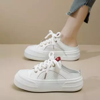 CRLAYDK Summer Women s Fashion Backless Sneakers Casual House Slip On Comfort Walking Mules Platform Anti Skid Slides Shoes 35