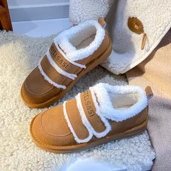 CRLAYDK винтажные женские мокасины с мягкой подкладкой из искусственного меха, домашние туфли на плоской подошве с двумя ремешками, зимние теплые замшевые мокасины Botas 36