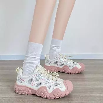 CRLAYDK Women s 2024 Summer Outdoor Hiking Travel Sneakers Hollow Out Sport Walking Shoes Non-Slip Breathable Work Tennis 35