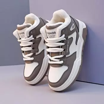 CRLAYDK женские высокие зимние кроссовки 2024 года на меховой подкладке из искусственной кожи на платформе, теплые теннисные модные прогулочные спортивные ботильоны 35