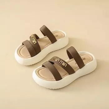 CRLAYDK женские босоножки на платформе модные с открытым носком шлепанцы для лета 2024 года для прогулок на открытом воздухе повседневные пляжные тапочки 35