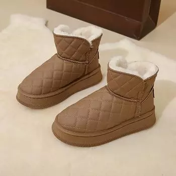 CRLAYDK Womens Warm Fur Lined Winter Snow Boots Waterproof Ankle Outdoor Booties Comfortable Slip On Platform Shoes for Ladies 36