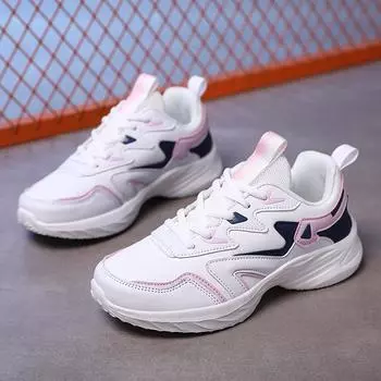 CRLAYDK женские кроссовки для бега из кожи на шнуровке удобные туфли для ходьбы нескользящие модные теннисные для студентов фитнес 35