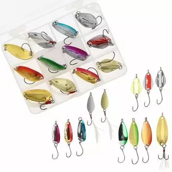 Croch Spoon Sequin Fishing Fishing Lure Kit for Pipe Mountain Stream Rainbow Sakhalin Brown and Yamame Lures, Lures, 12-Piece Set, Fishing, Fishing,