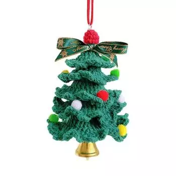 Crochet Christmas Pendant Vehicle Pendants Xmas Tree Hanging Backpack Keychain