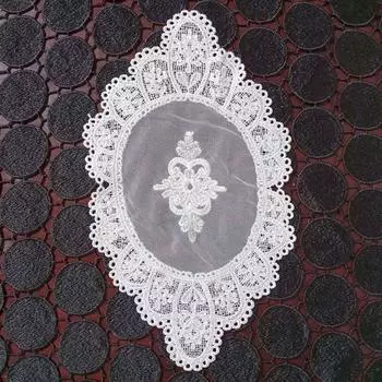 Crochet Hollow Lace Coaster Delicate Placemat Tablecloth Doily Table Decoration бежевый