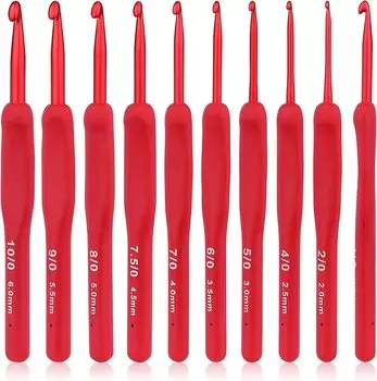 Crochet Hook Set Red 2-6mm Crochet Hook Ergonomically Designed for Arthritis Hands Storage Bag Suitable for Crochet Beginners темно-синий