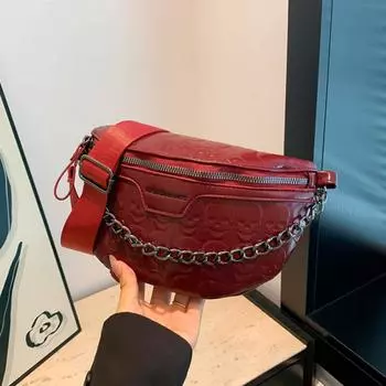 Сумка-цепочка с крокодиловым узором для женщин, повседневная поясная сумка из искусственной кожи, сумки через плечо, сумка через плечо